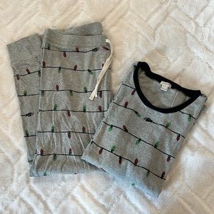 Only worn once! Christmas Lights Pajama Set
